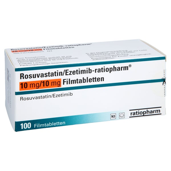 Rosuvastatin/ezetimib-ratiopharm 10 Mg/10 Mg Fta 100 St