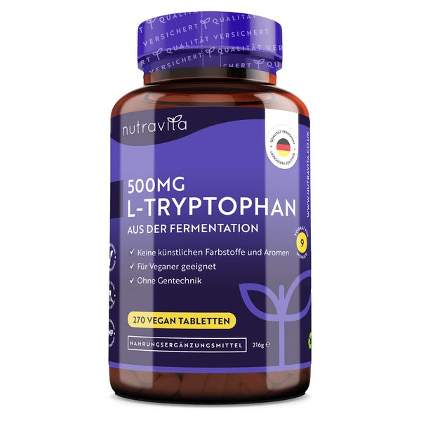 L-tryptophan 500 mg hochdosiert vegan Ta 270 St