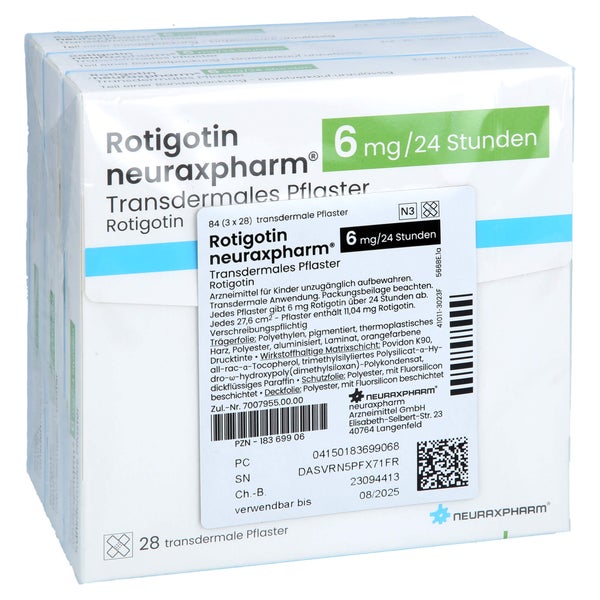 Rotigotin Neuraxpharm 6 mg/24 h transder 84 St