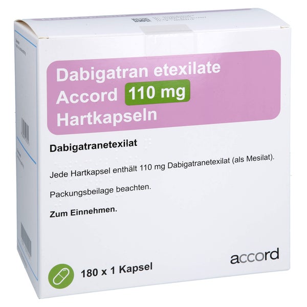 Dabigatran Etexilate Accord 110 mg Hartk 180X1 St