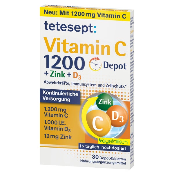 Tetesept Vitamin C 1.200+zink+d3 Depot Tabletten 30 St
