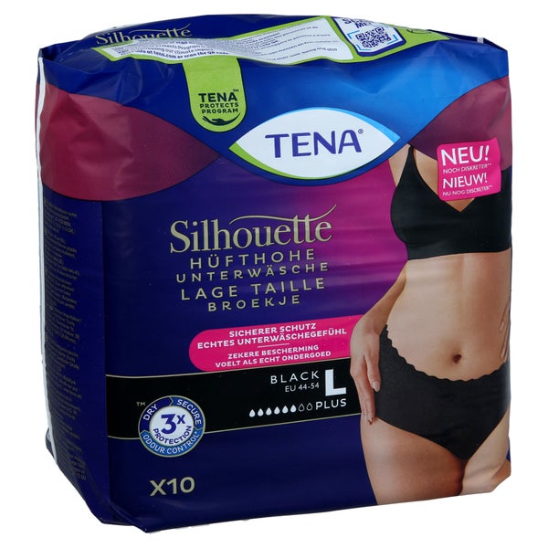 Tena Silhouette Plus Black L Inkontinenz Pants 10 St
