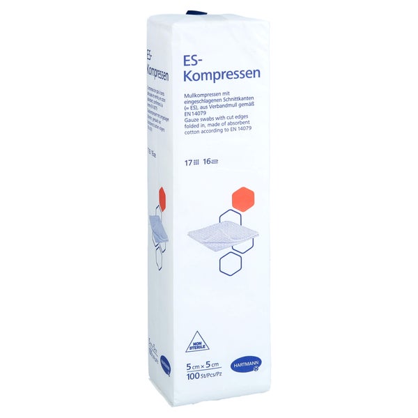 Es-kompressen Unsteril 5x5 cm 16fach 100 St
