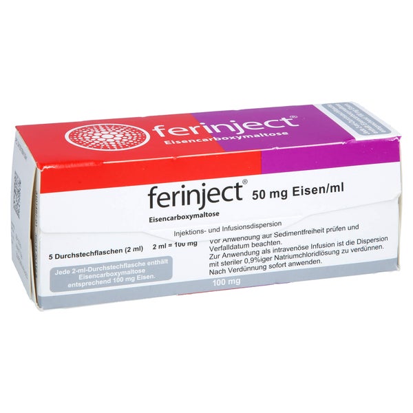 Ferinject 50 Mg Eisen/ml Inj.-/inf.-dispers.100mg 5X2 ml