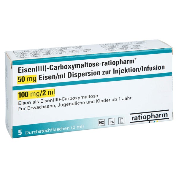 Eisen Iii-carboxymaltose-ratio 50mg Eisen/ml 100mg 5X2 ml