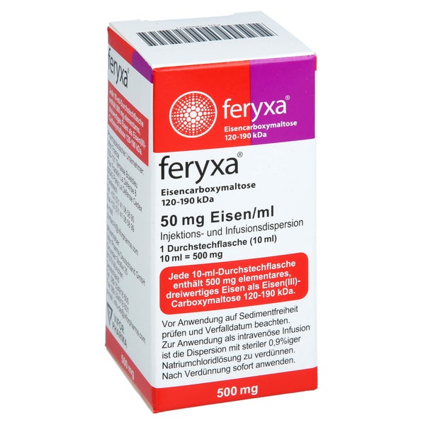 Feryxa 50 Mg Eisen/ml Inj.-/inf.-dispers.500mg 1X10 ml