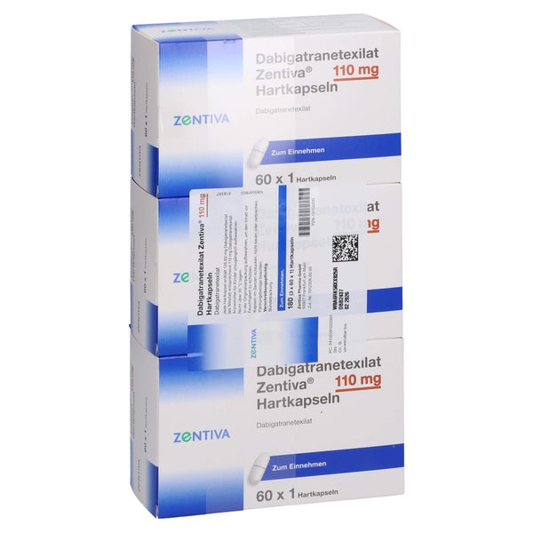 Dabigatranetexilat Zentiva 110 Mg Hartkapseln 180 St