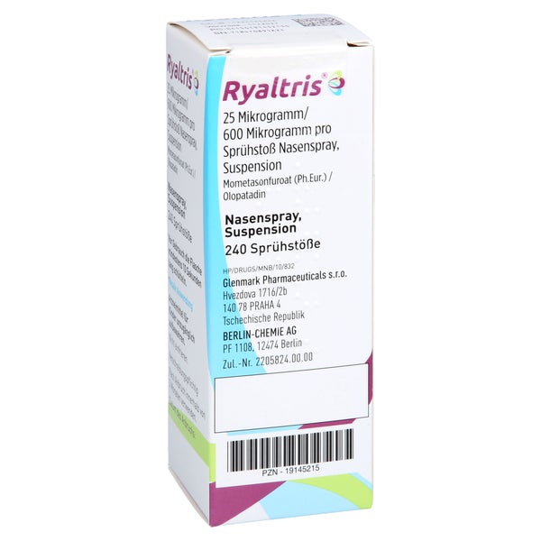Ryaltris 25 µg/600 µg/sprühst.nasenspr.240 Spr.st. 1 St