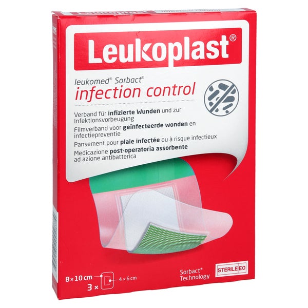 Leukoplast Leukomed Sorbact Steril 8x10 Cm 3 St