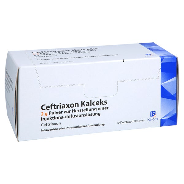 Ceftriaxon Kalceks 2 G Plv.z.her.e.inj.o.inf.-lsg. 10 St