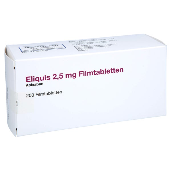 Eliquis 2,5 Mg Filmtabletten 200 St