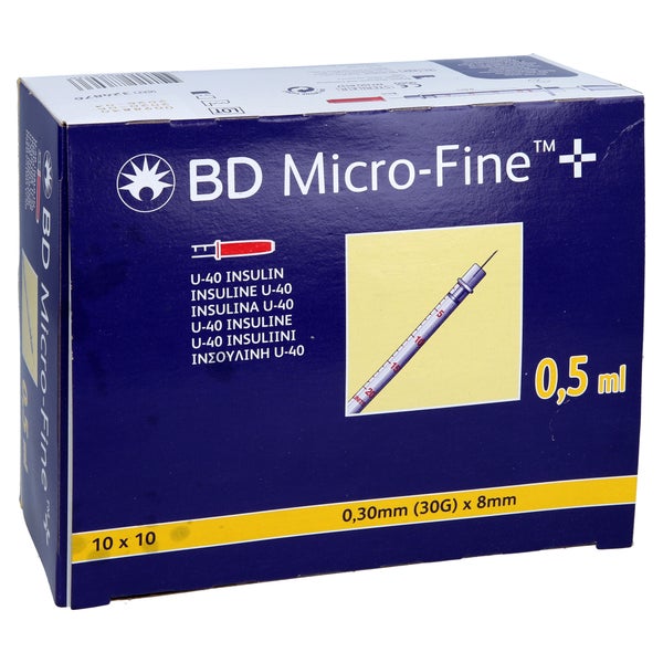 BD Micro-fine+ Insulinspr.0,5 ml U40 8 m 100X0,5 ml