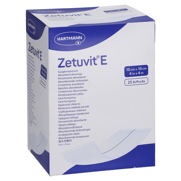 Zetuvit E Saugkompressen Steril 10x10 Cm 25 St