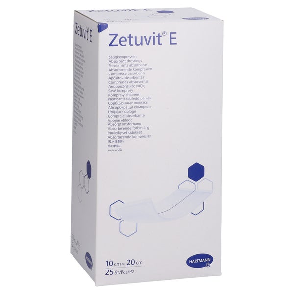 Zetuvit E Saugkompressen Steril 10x20 Cm 25 St