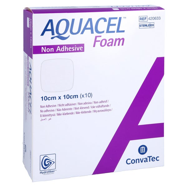 Aquacel Foam Nicht Adhäsiv 10x10 Cm Verband 10 St