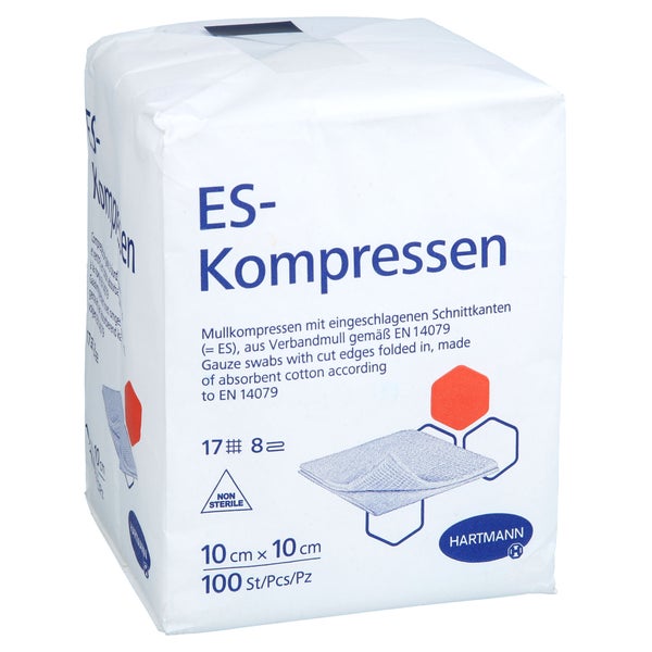 Es-kompressen Unsteril 10x10 Cm 8fach 100 St