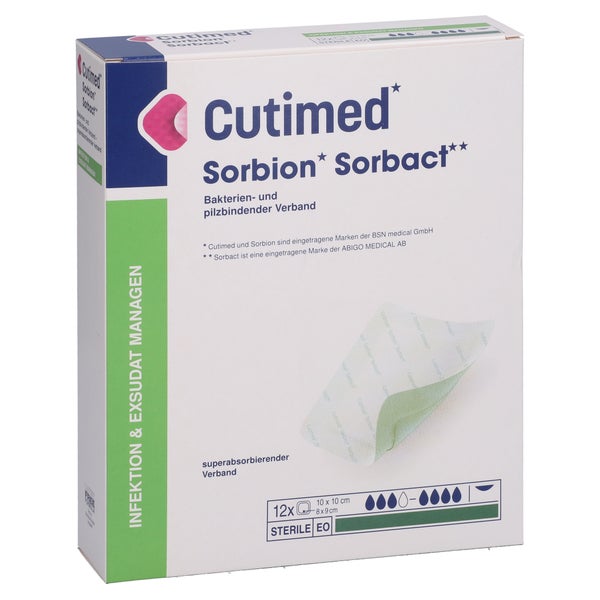 Cutimed Sorbion Sorbact Wundauflage 10x10 Cm 12 St