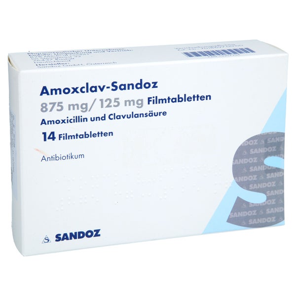 Amoxclav-sandoz 875 Mg/125 Mg Filmtabletten 14 St