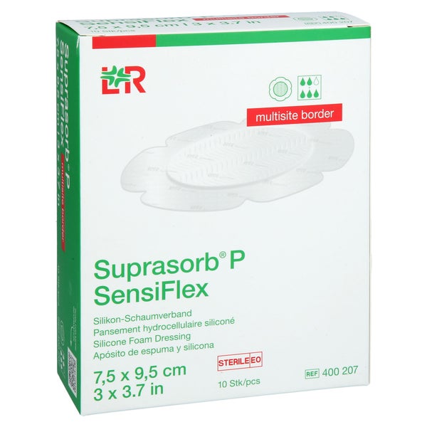 Suprasorb P Sensiflex Multisite Border 7,5x9,5cm 10 St