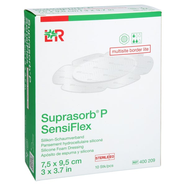 Suprasorb P Sensiflex Multis.border Lite 7,5x9,5cm 10 St