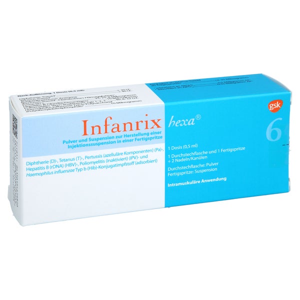 Infanrix Hexa Fertigspr.plv.u.susp.z.h.e.inj.susp. 1 St