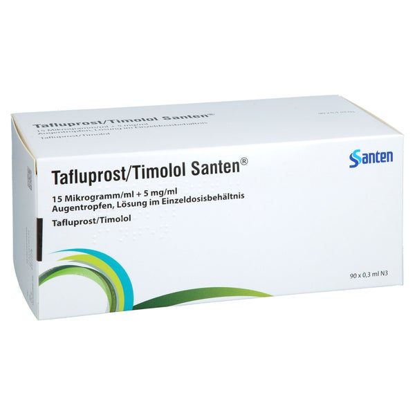 Tafluprost/timolol Santen 15 µg/ml + 5 Mg/ml At Ed 90X0,3 ml