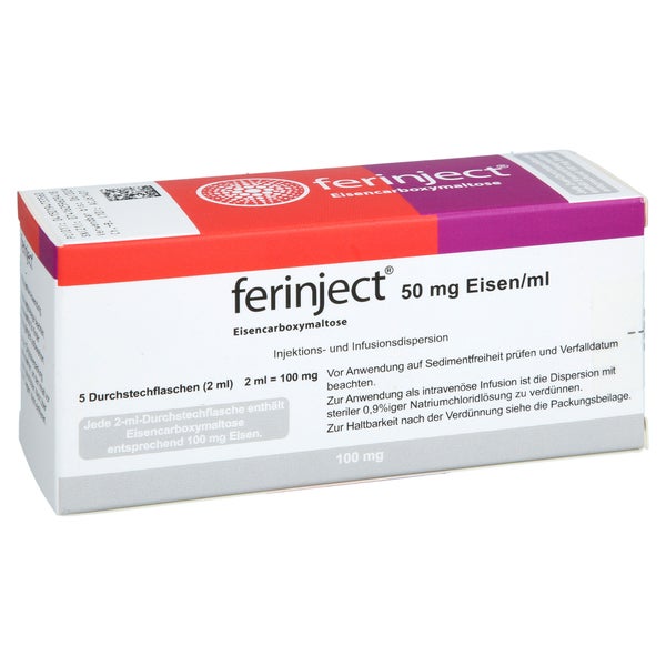 Ferinject 50 Mg Eisen/ml Inj.-/inf.-dispers.100mg 5X2 ml