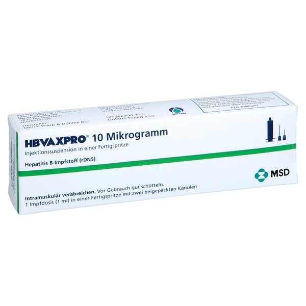 Hbvaxpro 10 µg Inj.-susp.i.e.fertigspr.m.kanüle 1 ml