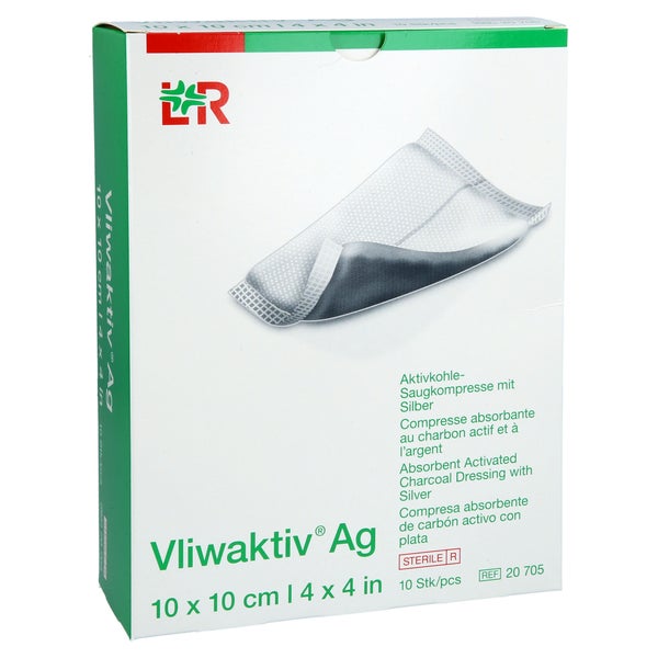 Vliwaktiv Ag Aktivkohle Saugkomp.m.silber 10x10 Cm 10 St