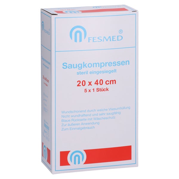 Saugkompressen Steril Fesmed 20x40 Cm 5X1 St