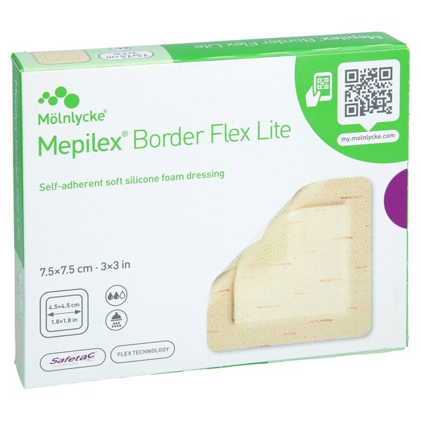 Mepilex Border Flex Lite Schaumverband 7,5x7,5 Cm 5 St