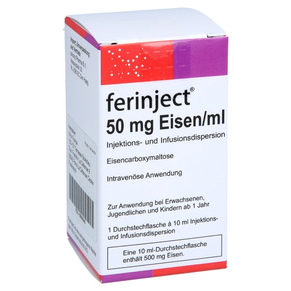 Ferinject 50 Mg Eisen/ml Inj.-/inf.-dispers.500mg 1X10 ml