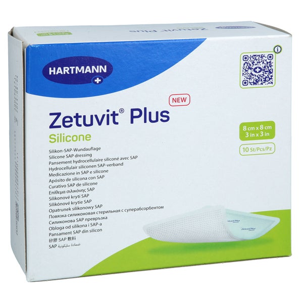 Zetuvit Plus Silicone Steril 8x8 Cm 10 St