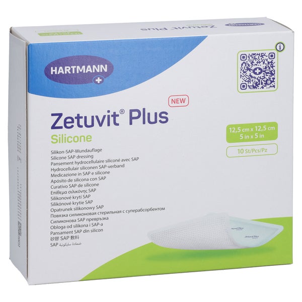 Zetuvit Plus Silicone Steril 12,5x12,5 Cm 10 St