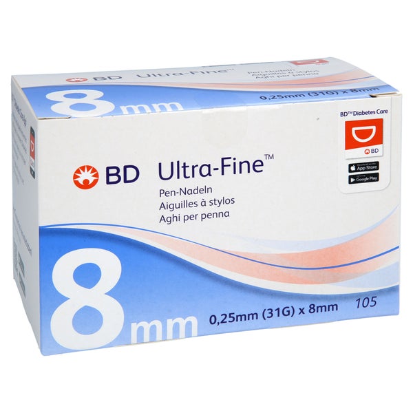 Bd Ultra-fine Pen-nadeln 8 Mm 31 G 0.25 Mm 105 St
