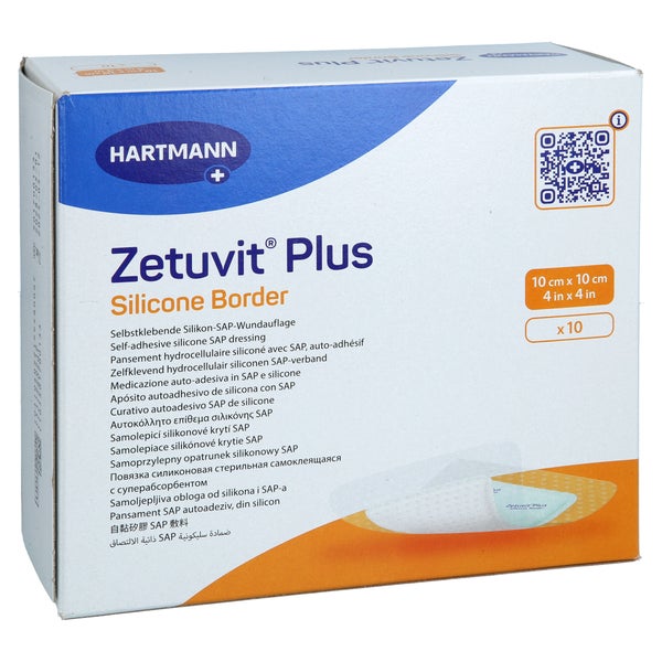 Zetuvit Plus Silicone Border Steril 10x10 Cm 10 St