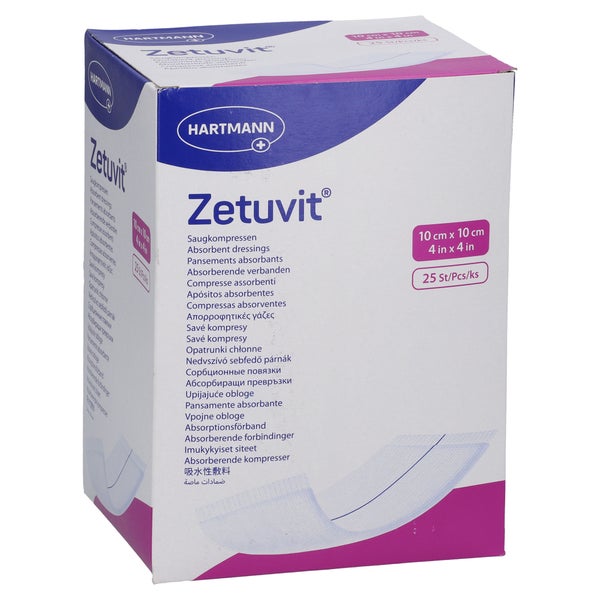 Zetuvit Saugkompressen Steril 10x10 Cm 25 St
