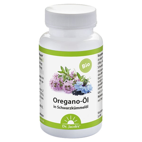 Dr. Jacob's Oregano-Öl Kapseln BIO Schwarzkümmelöl vegan 60 St