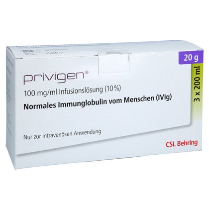 Privigen Injection PRIVIGEN 10% Lösung 3x20 g Infusionslösung Dsfl. 3X200 ml mit E-Rezept ...