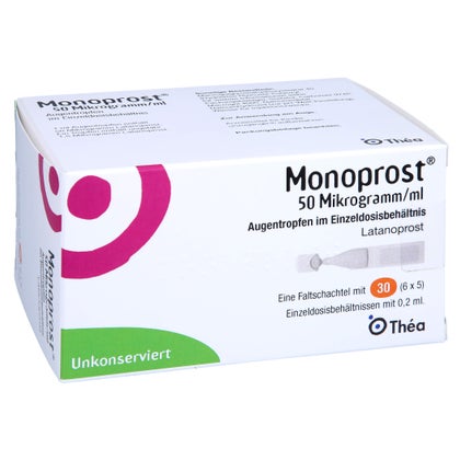 MONOPROST 50 Mikrogramm/ml Augentr.in Einzeldosen 30X0,2 ml mit E ...