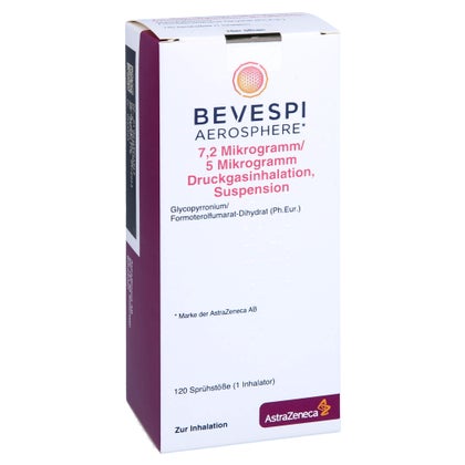 BEVESPI Aerosphere 7,2 µg/5 µg Dru.Gasinh.120Hub 1 St mit E-Rezept ...