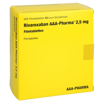 Rivaroxaban Aaa-pharma 2,5 Mg Filmtabletten 200 St mit E-Rezept kaufen ...