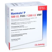 HAEMATE P 500 I.E. Plv.u.LM z.H.e.Inj.-/Inf.-Lsg. 1 St