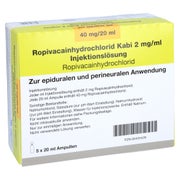 ROPIVACAINHYDROCHLORID Kabi 2 mg/ml Injektionslsg. 5X20 ml