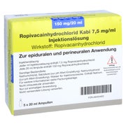 ROPIVACAINHYDROCHLORID Kabi 7,5 mg/ml Inj.-Lsg. 5X20 ml