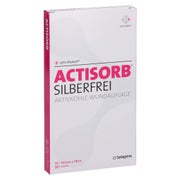 Actisorb Silberfrei 10,5x19 cm Aktivkohl 10 St