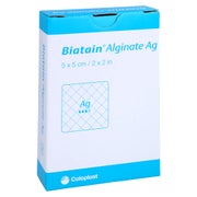 Biatain Alginate Ag Kompressen 5x5 cm mi 10 St