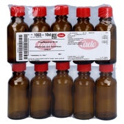 Tropfflasche 30 ml braun m.Einsatz+Versc 10 St