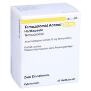 TEMOZOLOMID Accord 20 mg Hartkapseln Sachets 20 St
