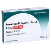 FEXOFENADINHYDROCHLORID Cipla 180 mg Filmtabletten 20 St